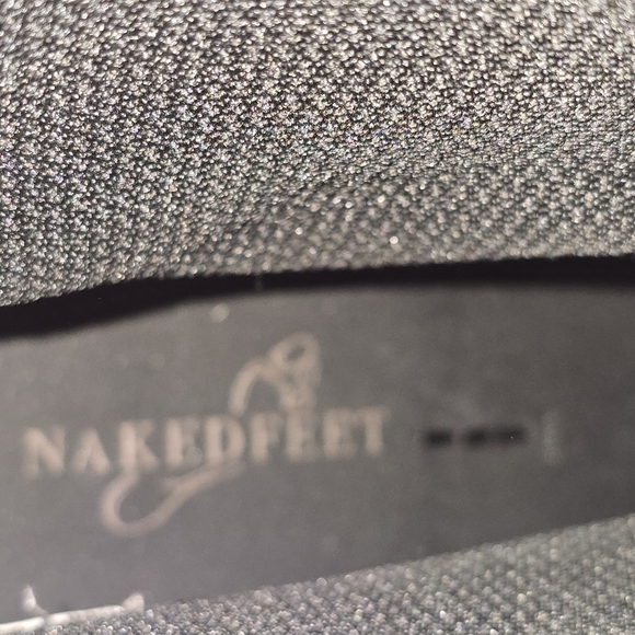 Nakedfeet Black Leather & Knit Chunky Ankle Boot Womens Size 8.5 - Picture 10 of 13